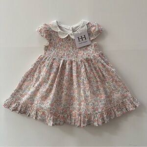 Haute Hippie 24 Months Baby Girl Floral Smocked Dress Easter Bunny Spring Pink